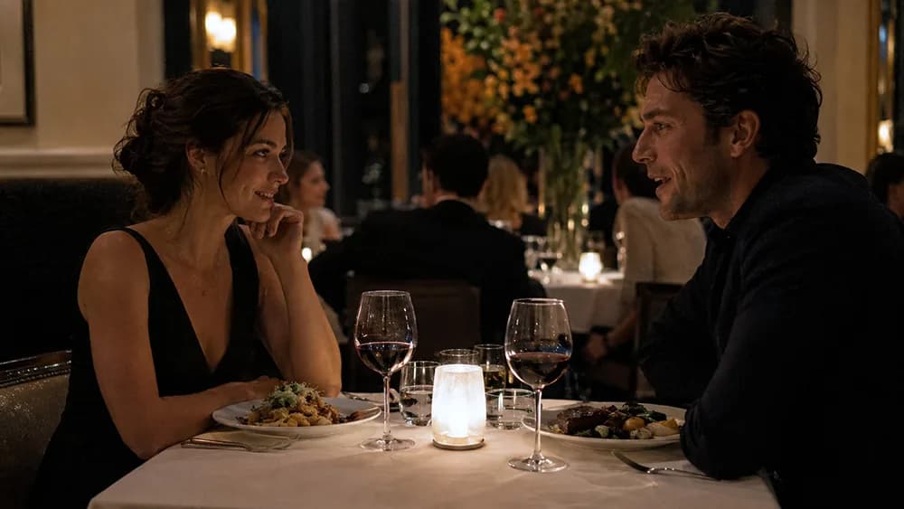 Cena di coppia a lume di candela in un ristorante elegante